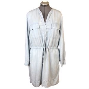 GAP Tencel Chambray Utility Dress XL Drawstring Casual Women’s X-large 14 16